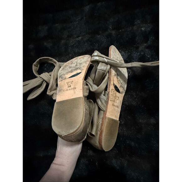 Free People Delaney Gladiator Leather Boot Sandals Size 38 7.5 shoes - Picture 8 of 8